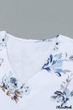 Deanwangkt - White floral blouse with 3/4 flared sleeves