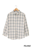 Deanwangkt - Turn-down Collar Button-Up Plaid Shirt