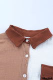 Deanwangkt - Brown textured long sleeve shirt with pocket