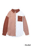 Deanwangkt - Brown textured long sleeve shirt with pocket