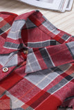 Deanwangkt - Red checkered button down blouse with pocket