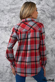 Deanwangkt - Red checkered button down blouse with pocket