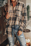 Deanwangkt - Khaki Check Button Long Sleeve Shirt