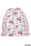 Deanwangkt - Cakewalk Red Floral Smocked Blouse