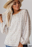 Deanwangkt - Leopard Long Sleeve Round Neck Blouse