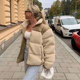 deanwangkt Thick Warm Teddy Jacket Women Winter Suede Fur Fleece Jacket Coat Faux Shearling Outerwear Coats Female Lamb Puffer Jackets Man