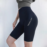 DEANWANGKT Peach Hip Five-Point Yoga Pants High Waist Hip Lift Fitness Shorts Women's Outer Wear Quick-Drying Running Leggings Sport Shorts