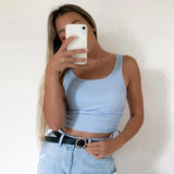 deanwangkt Ruched Sleeveless Tank Tops Tees Women Solid Casual Fashion Crop Top Ladies High Street Tie Up Croptop Summer Fitness