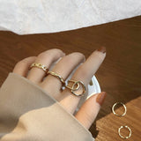 Bohemian Geometric Rings Set For Women Vintage Star Moon Flower Knuckle Finger Ring Women Girl Fashion Jewelry Gift