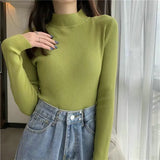 deanwangkt New Knitting Pullover Sweater Long Sleeve Bottom Shirt Slim Turtleneck Sweaters Autumn Winter Soft Blouse Jumpers For Women