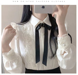 deanwangkt Hot Sales Women Cute Sweet Girls Preppy Style Tops Blouses Formal FLHJLWOC Office Lady Basic White Button Shirts