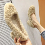 deanwangkt Designer's New Winter High-heeled Shoes with Lambswool Curly Plush Banquet with One Pedal and Thick Bottom Shoes for Women