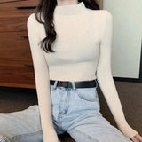 deanwangkt New Knitting Pullover Sweater Long Sleeve Bottom Shirt Slim Turtleneck Sweaters Autumn Winter Soft Blouse Jumpers For Women