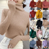 deanwangkt New Knitting Pullover Sweater Long Sleeve Bottom Shirt Slim Turtleneck Sweaters Autumn Winter Soft Blouse Jumpers For Women