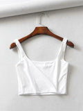 deanwangkt Hot Sale Summer Women Sexy Sleeveless Tops Fashion Short Square Collar Tank Tops 4 Colors