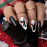 solvbao 24Pcs Long Ballet Christmas False Nails Wearable Xmas Style Fake Nails Elk Santa Claus Design Full Cover Press on Nail Tips