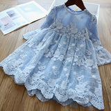 deanwangkt Elegant Flower Girls Dress Wedding Party Princess Dress Casual Kids Clothes Lace Long Sleeves Dress Children's Vestidos For 3-8T