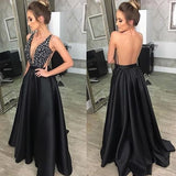 DEANWANGKT Deep V-Neck Sequined Evening Robe Dress Fashion Elegant Backless Black Long Sweep Train For Women Cocktail Prom Dress