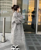 deanwangkt Mohair Long Wool Coat Women Autumn Winter New Long Sleeve Thicken Jacket Vintage Double Breasted Loose Chic Coats