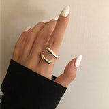 deanwangkt New Arrival Irregular Hollow Silver Color Wide Ring Female Fashion Retro Unique Design Handmade Jewelry Gifts