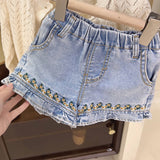 Summer Baby Girl Outfit Set New Born Baby Girl Clothes 2 Pcs Vest Pant Fashion Print Kids Denim Shorts Korea Style