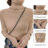 deanwangkt New Knitting Pullover Sweater Long Sleeve Bottom Shirt Slim Turtleneck Sweaters Autumn Winter Soft Blouse Jumpers For Women