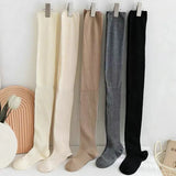 deanwangkt Solid Color Thigh High Stockings Women Trendy Casual Over The Knee Female Long Socks Thermal Warm Cotton Tall Tube Leggings