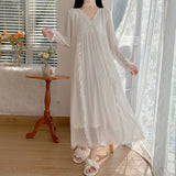 Sleepwear Women Nightwear Women's Sweet New Summer Long-sleeved Sexy Lace Home Clothes Night Gown Sleep Dress