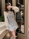 deanwangkt Lace Japanese Sweet Lolita Dress Women Bow Pink Kawaii Party Mini Dresses Female Blue Princess Korean Fashion Dresse Winter