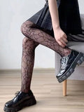 deanwangkt  Lolita Dark Gothic Tights Women Y2k Preppy Style Mall Goth Punk Spider High Waist Jk Socking Emo Alt Fishnet Stockings