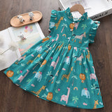 deanwangkt  Kids Dresses For Girls Children Summer Sleeveless Casual Clothes Dress Girls Animals Pattern Party Dresses 2-7Years