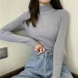 deanwangkt New Knitting Pullover Sweater Long Sleeve Bottom Shirt Slim Turtleneck Sweaters Autumn Winter Soft Blouse Jumpers For Women