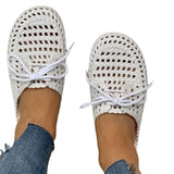 deanwangkt Women's Flip-flops Summer Shoes for Women Sandals Fashion Hollow Out Breathable Beach Shoes Lace-up Ladies Slippers Sandals