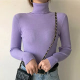 deanwangkt New Knitting Pullover Sweater Long Sleeve Bottom Shirt Slim Turtleneck Sweaters Autumn Winter Soft Blouse Jumpers For Women