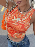 deanwangkt 90s Y2K High Street Style Marble Print Crop Top Women Summer Clothes Grunge Sleeveless O-neck Tank Top Tee Streetwear