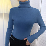 deanwangkt New Knitting Pullover Sweater Long Sleeve Bottom Shirt Slim Turtleneck Sweaters Autumn Winter Soft Blouse Jumpers For Women