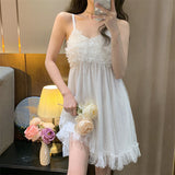 Sleepwear Women Nightwear Women's Sweet New Summer Long-sleeved Sexy Lace Home Clothes Night Gown Sleep Dress