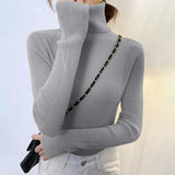 deanwangkt New Knitting Pullover Sweater Long Sleeve Bottom Shirt Slim Turtleneck Sweaters Autumn Winter Soft Blouse Jumpers For Women