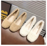 deanwangkt Designer's New Winter High-heeled Shoes with Lambswool Curly Plush Banquet with One Pedal and Thick Bottom Shoes for Women