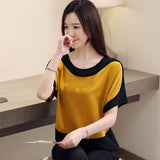 Graduation Gifts  fashion women blouses  women blouse shirt short Sleeve plus size chiffon blouse women shirts womens tops and blouses 3397 50