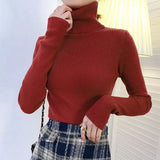 deanwangkt New Knitting Pullover Sweater Long Sleeve Bottom Shirt Slim Turtleneck Sweaters Autumn Winter Soft Blouse Jumpers For Women