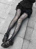 deanwangkt  Lolita Dark Gothic Tights Women Y2k Preppy Style Mall Goth Punk Spider High Waist Jk Socking Emo Alt Fishnet Stockings