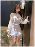 deanwangkt Lace Japanese Sweet Lolita Dress Women Bow Pink Kawaii Party Mini Dresses Female Blue Princess Korean Fashion Dresse Winter