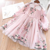 deanwangkt Elegant Flower Girls Dress Wedding Party Princess Dress Casual Kids Clothes Lace Long Sleeves Dress Children's Vestidos For 3-8T