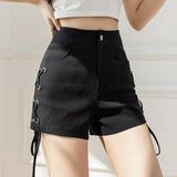 deanwangkt Girls Fashion Casual Kawaii Sexy Black High Waisted Booty Shorts for Women Clothes Female Woman OL Summer Outerwear Ladies Pants