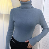 deanwangkt New Knitting Pullover Sweater Long Sleeve Bottom Shirt Slim Turtleneck Sweaters Autumn Winter Soft Blouse Jumpers For Women