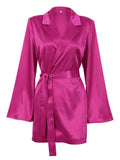 deanwangkt  Solid Ladies Pink Blazer Fashion Spring  Long Sleeve Oversized Women Blazer Coat Elegant Sashes Satin Jackets