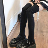 deanwangkt Solid Color Thigh High Stockings Women Trendy Casual Over The Knee Female Long Socks Thermal Warm Cotton Tall Tube Leggings