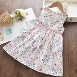 deanwangkt  Kids Dresses For Girls Children Summer Sleeveless Casual Clothes Dress Girls Animals Pattern Party Dresses 2-7Years