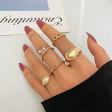 Bohemian Geometric Rings Set For Women Vintage Star Moon Flower Knuckle Finger Ring Women Girl Fashion Jewelry Gift